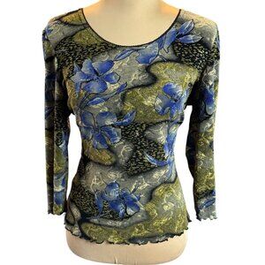 Vtg Y2K 90s Top Sz S Asian Inspired Going Out Whimsigoth Dark Fairy Meshy